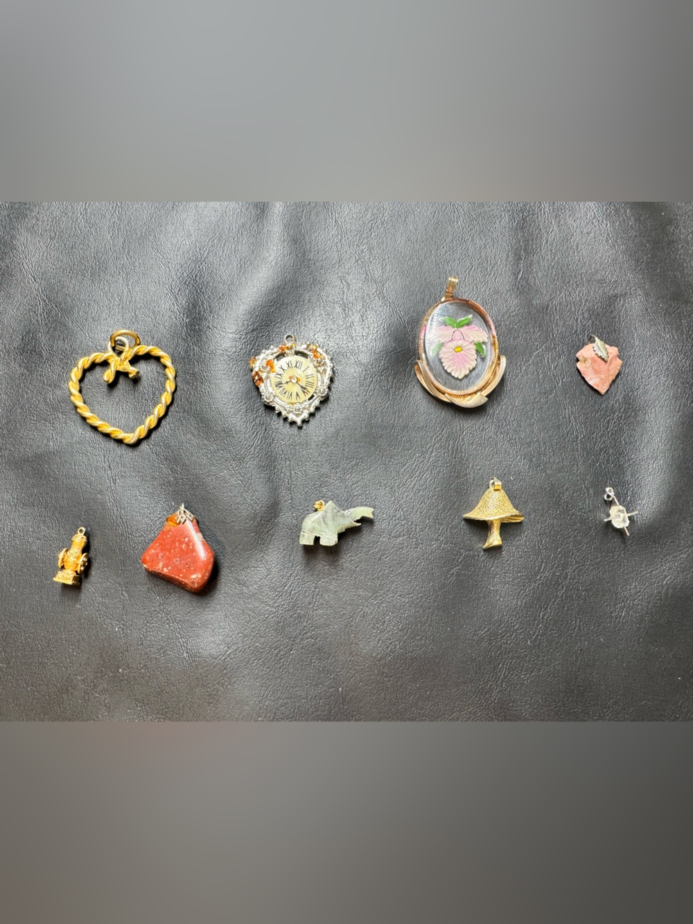 Handmade Assorted Gold and Pink Pendant Charm Set - Women Jewelry Necklaces
